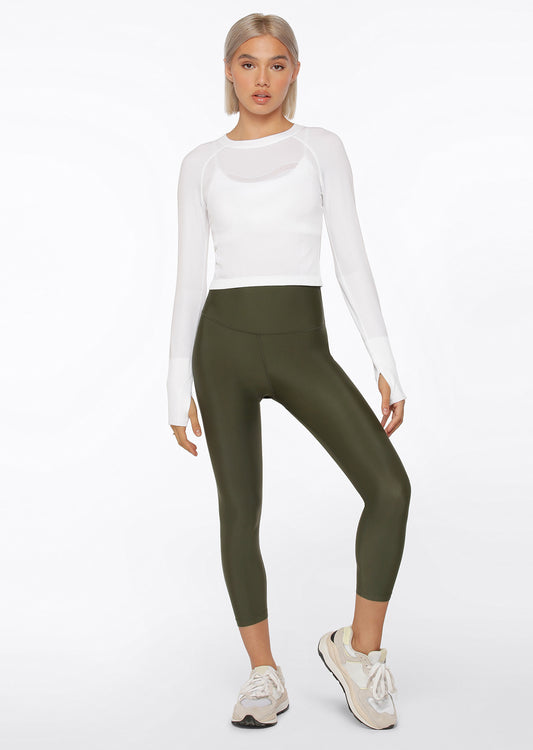 Lorna Jane Dynamic Seamless Cropped Long Sleeve Top - White
