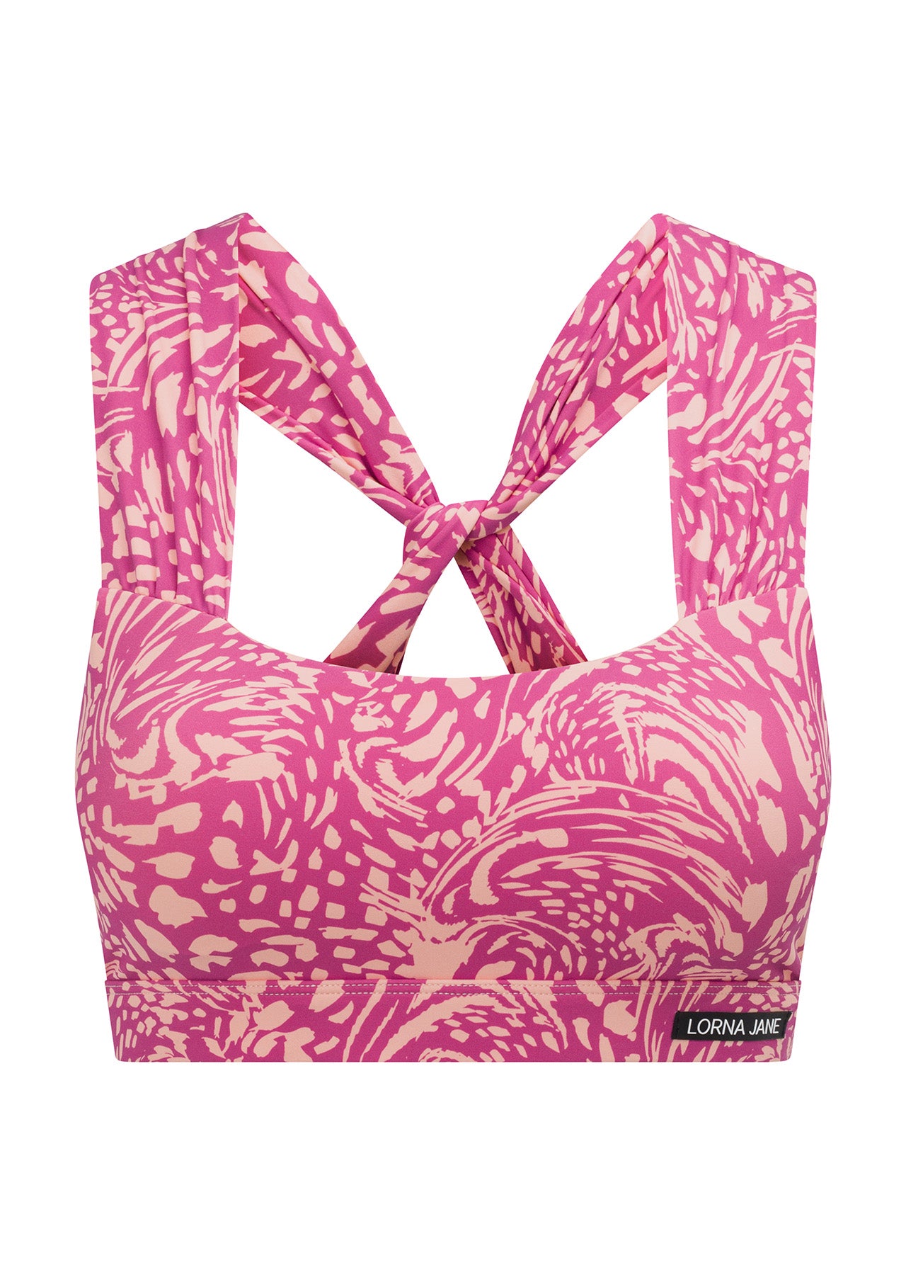 Lorna Jane Twist It Sports Bra - Hyper Abstract Print