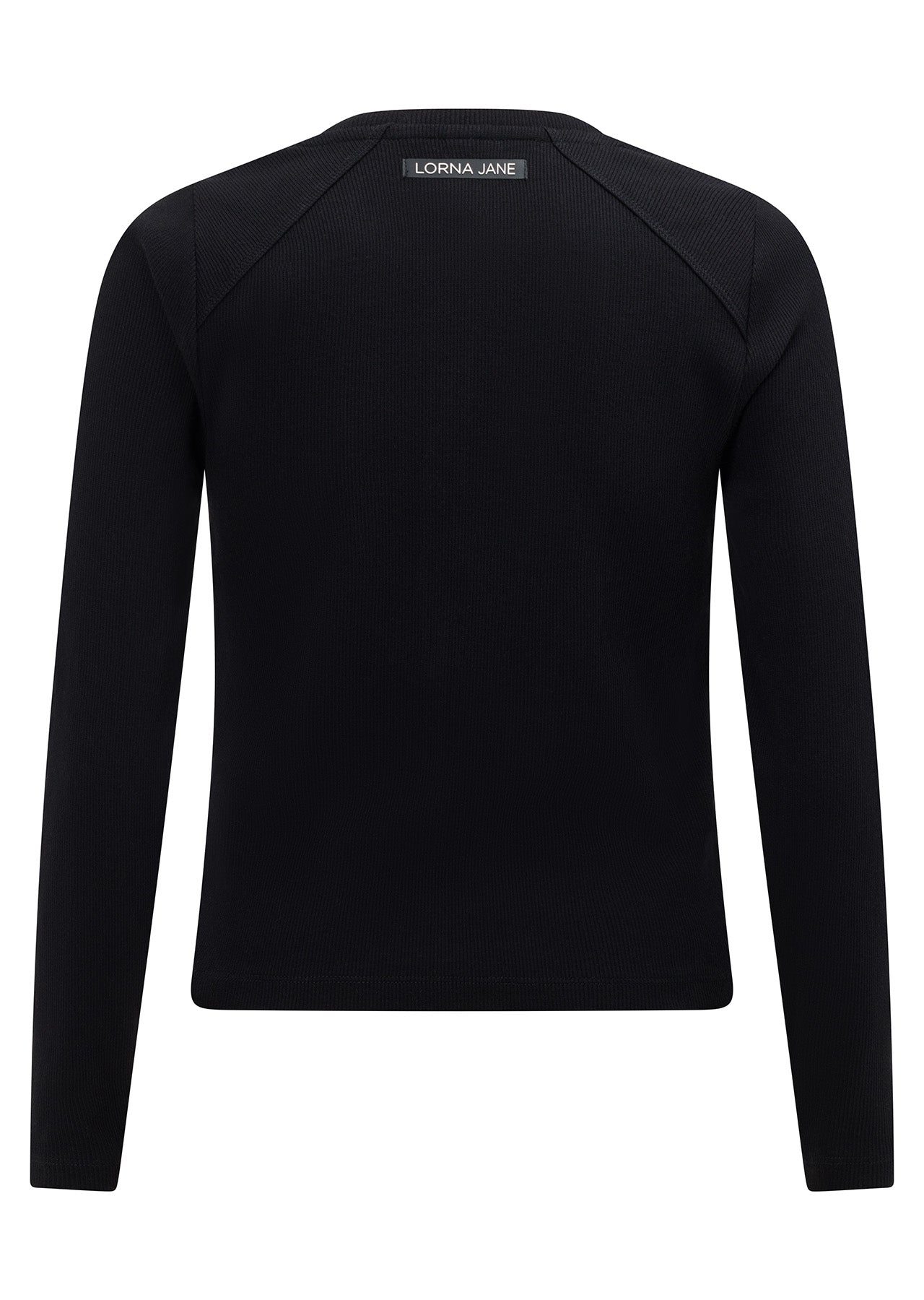 Lorna Jane Refined Half Zip Rib Long Sleeve Top - Black