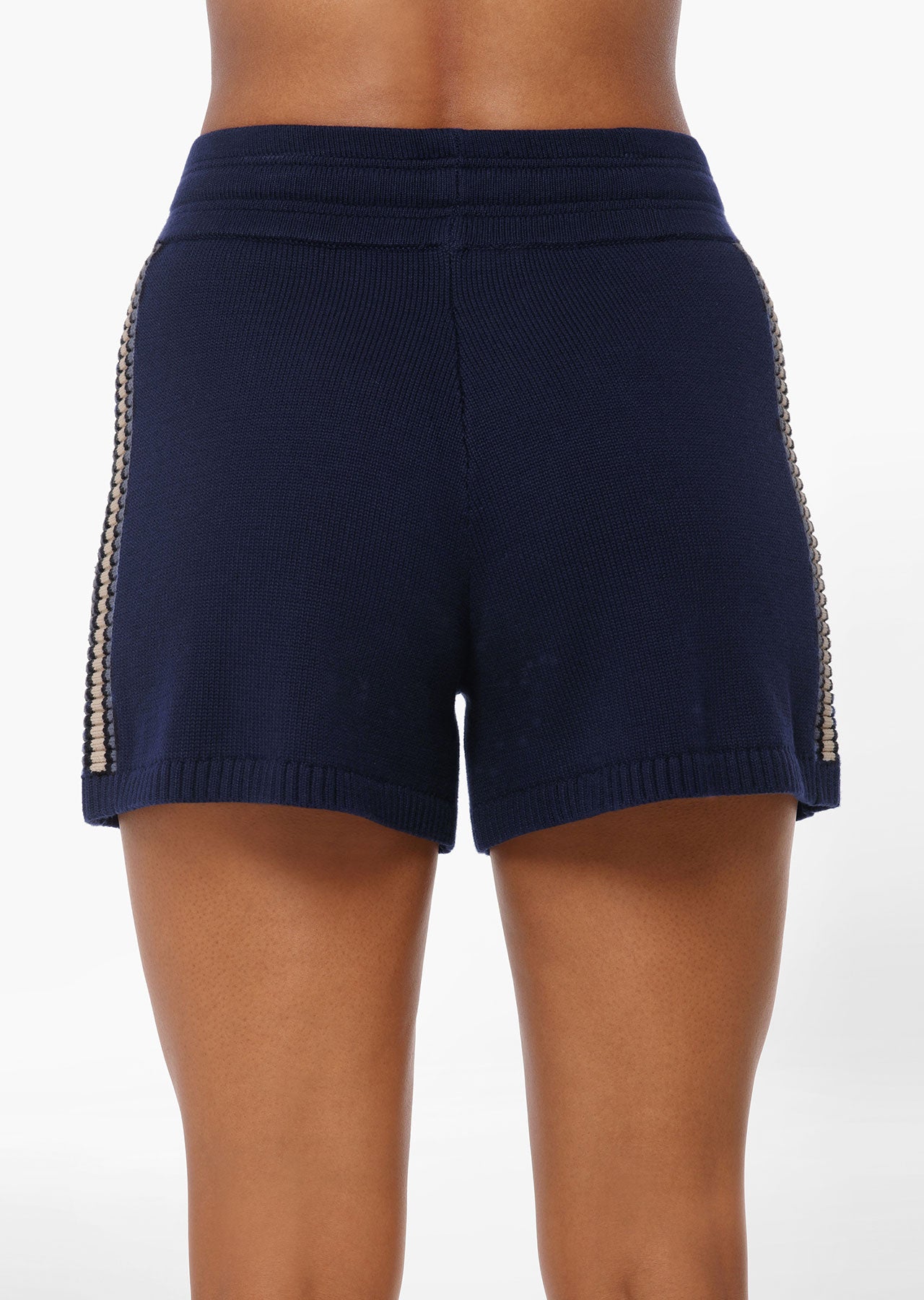 Lorna Jane Contrast Knit Kick Shorts - French Navy