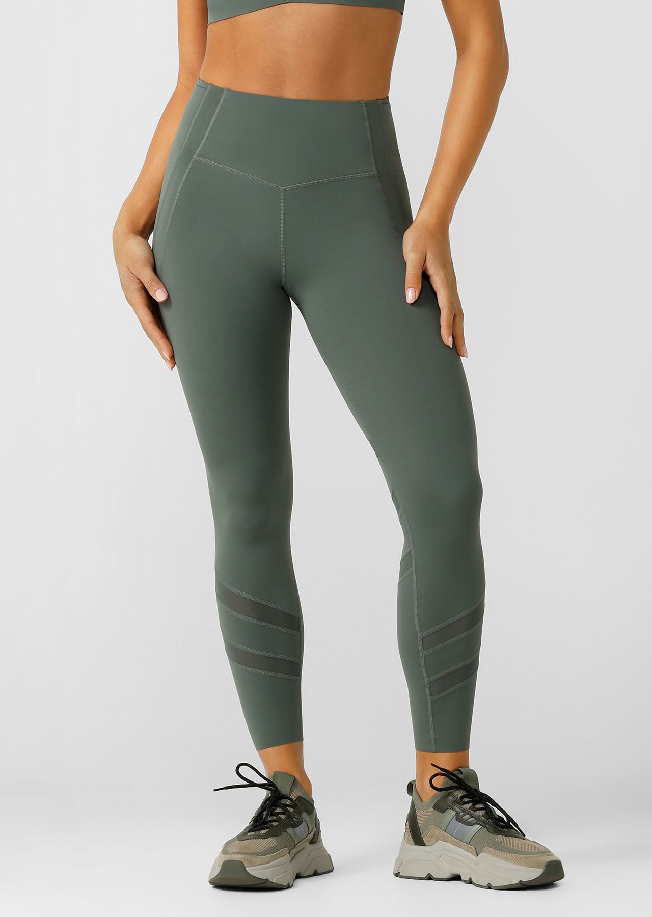 Lorna Jane Formation 2-Pocket Recycled Ankle Biter Leggings - Agave Green