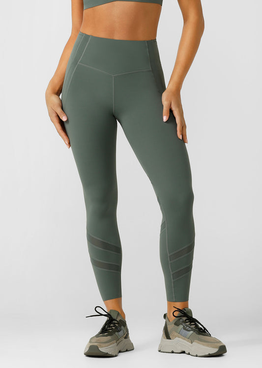 Lorna Jane Formation 2-Pocket Recycled Ankle Biter Leggings - Agave Green