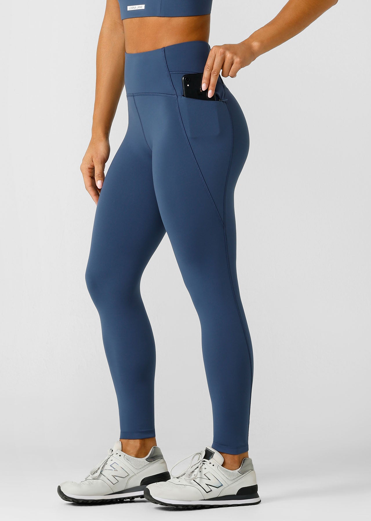 Lorna Jane Speed Circuit No Chafe Ankle Biter Leggings - Academy Blue