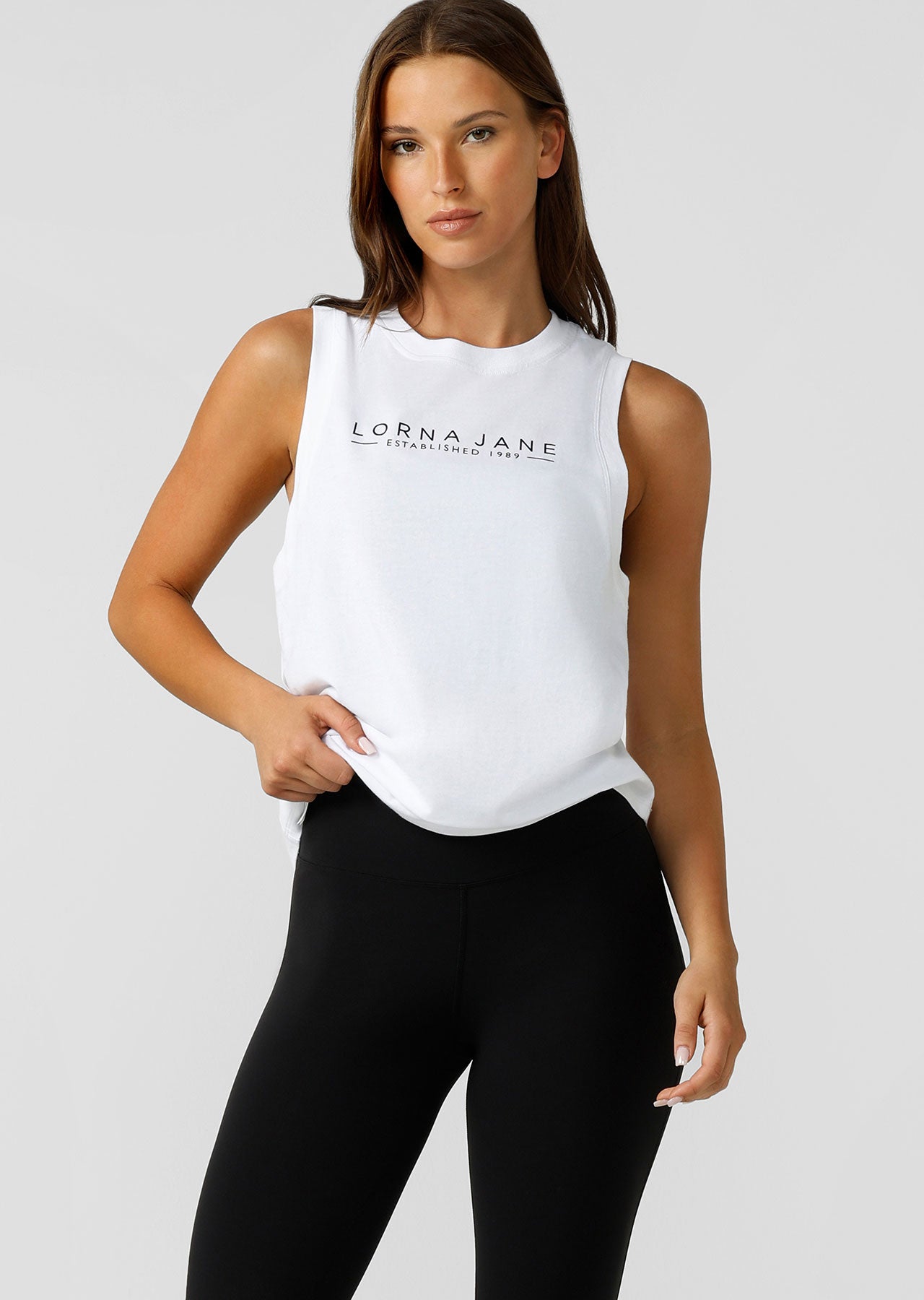 Lorna Jane Kickstart Muscle Tank - White