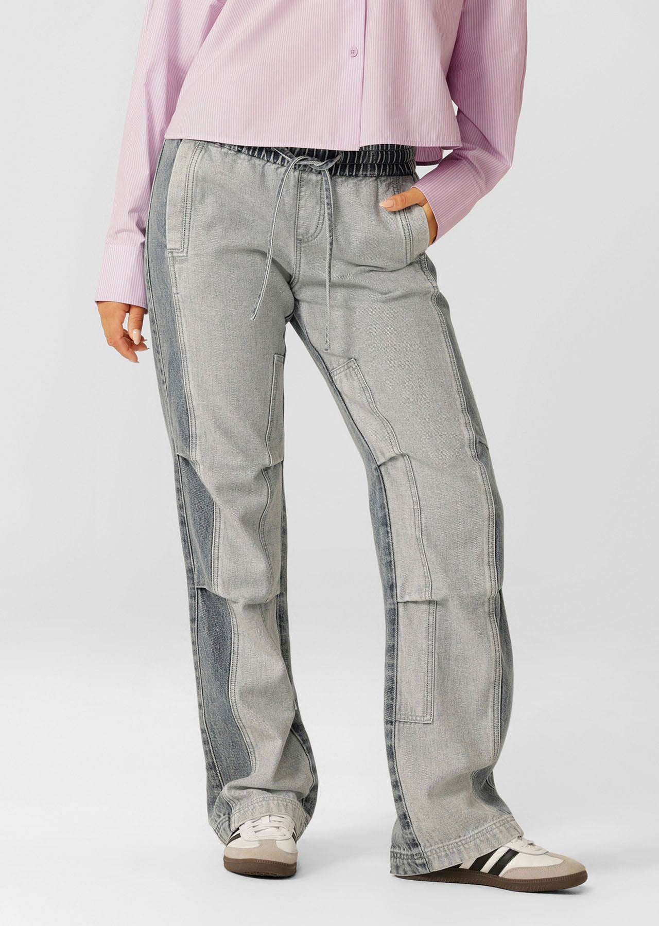 Lorna Jane Two Tone Denim Flashdance Pants - Washed Denim