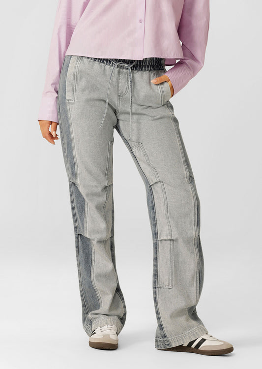 Lorna Jane Two Tone Denim Flashdance Pants - Washed Denim