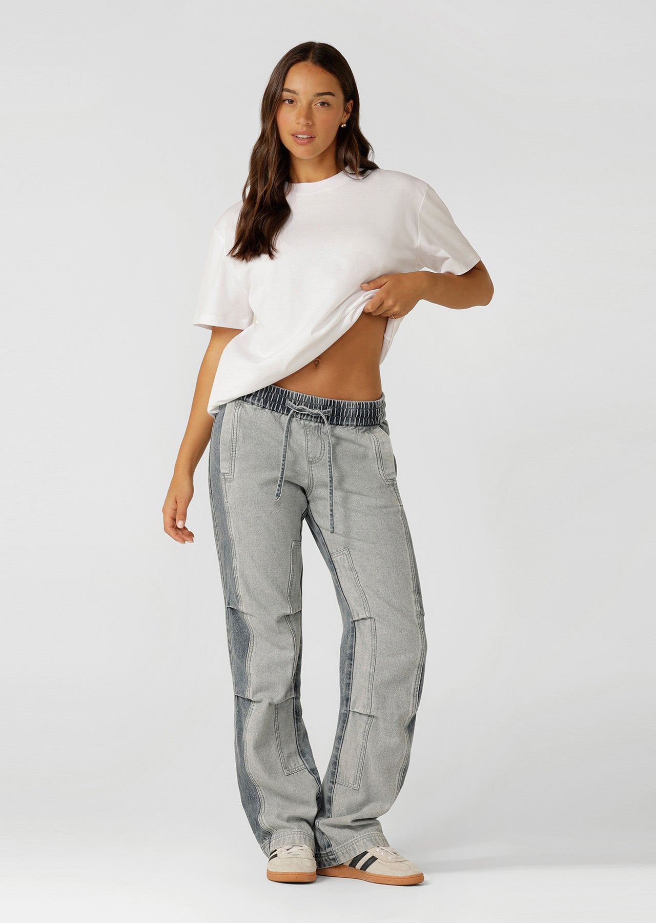 Lorna Jane Two Tone Denim Flashdance Pants - Washed Denim