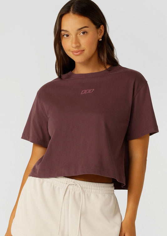 Lorna Jane Go-To Classic Crop T-shirt - Amethyst Shadow