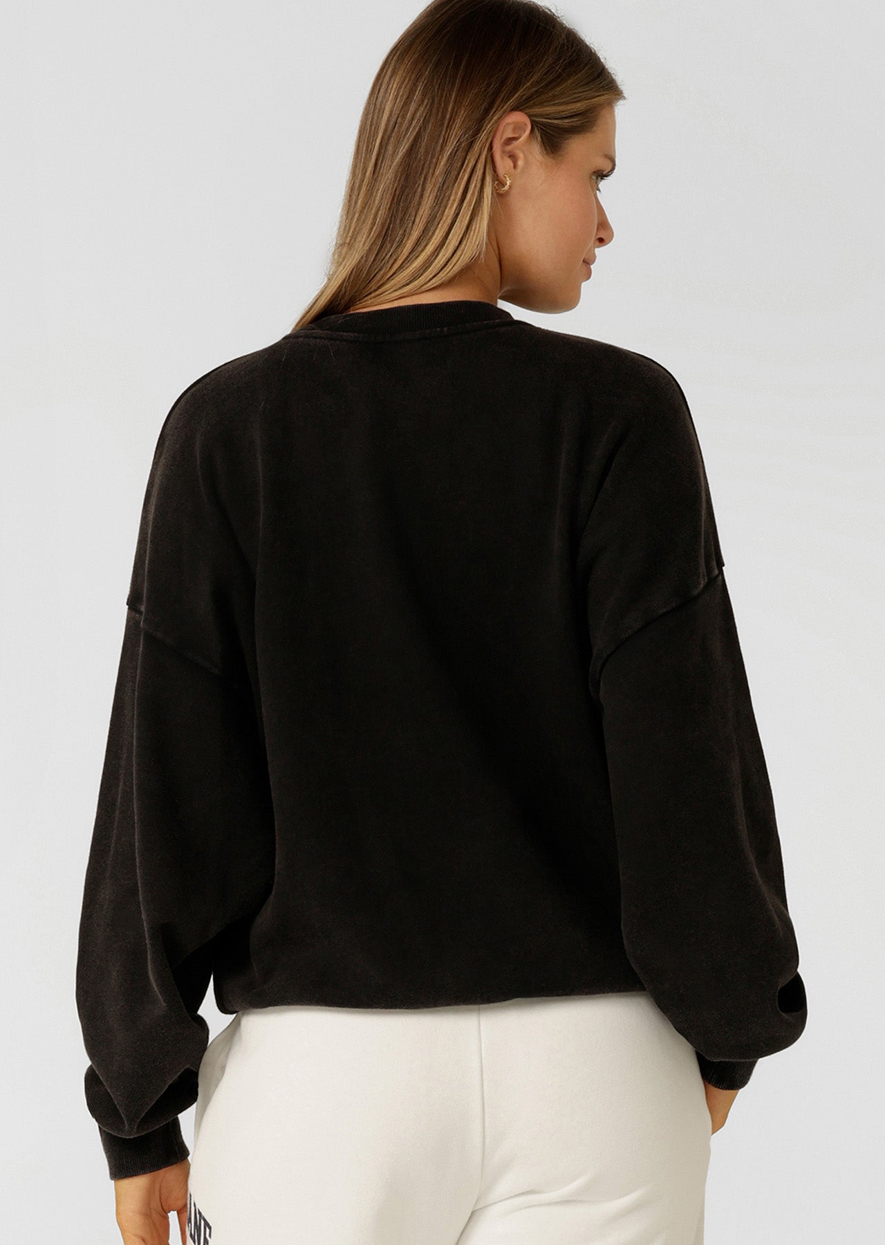 Lorna Jane New Sport Washed Sweatshirt - Washed Black