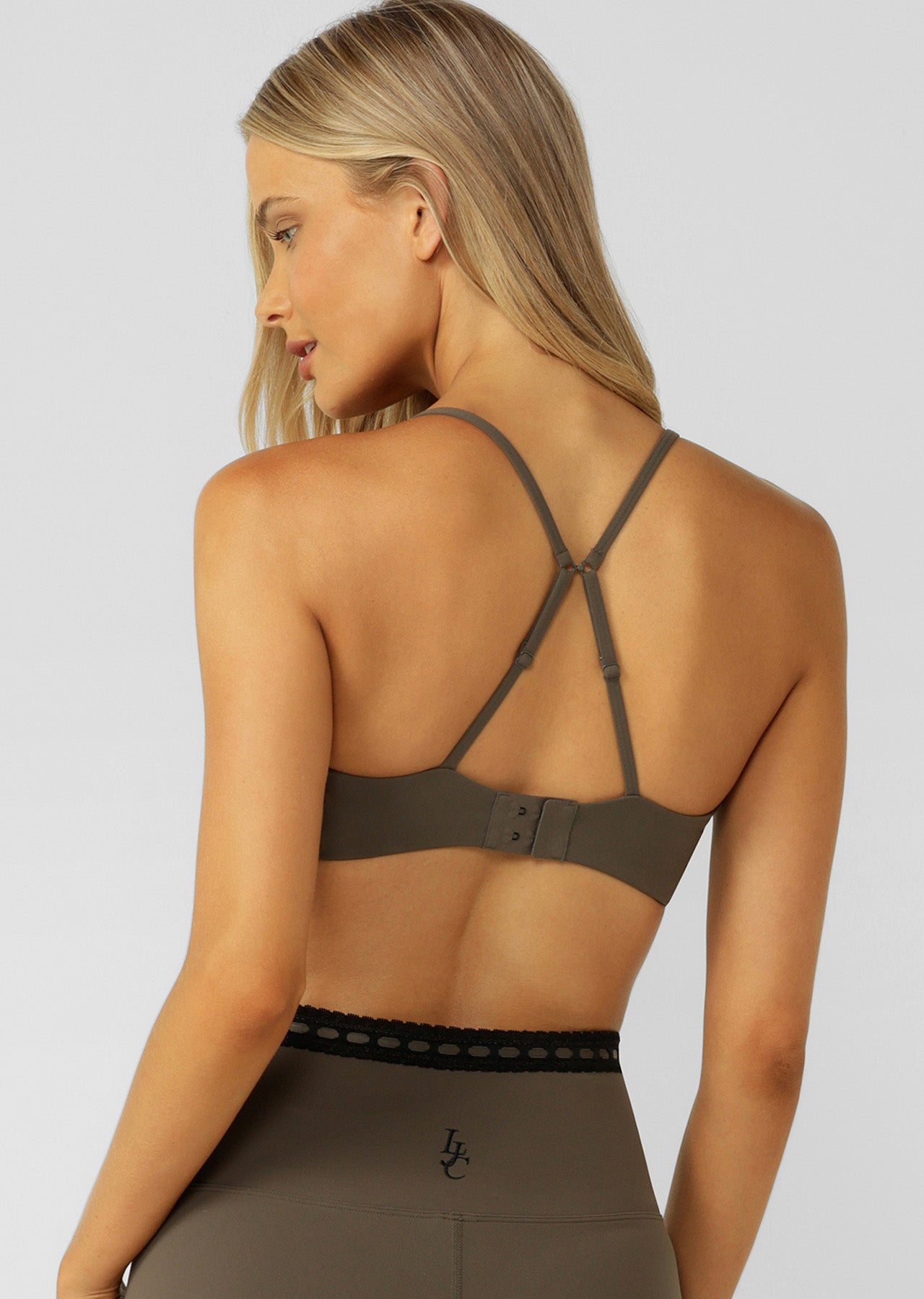 Lorna Jane In The Moment Bralette - Dark Khaki Haze