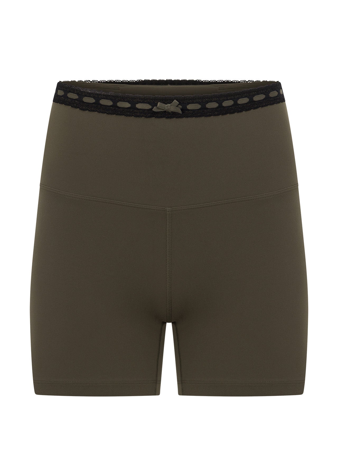 Lorna Jane In The Moment 12cm Bike Shorts - Dark Khaki Haze