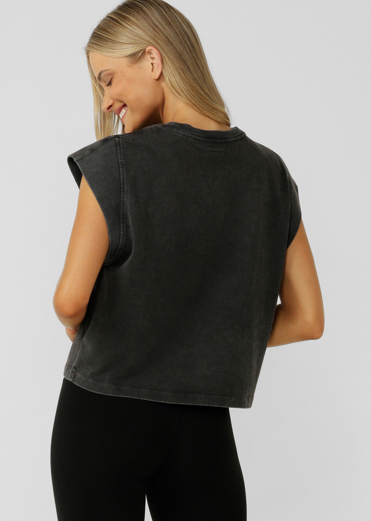 Lorna Jane Reset Washed T-Shirt - Washed Black