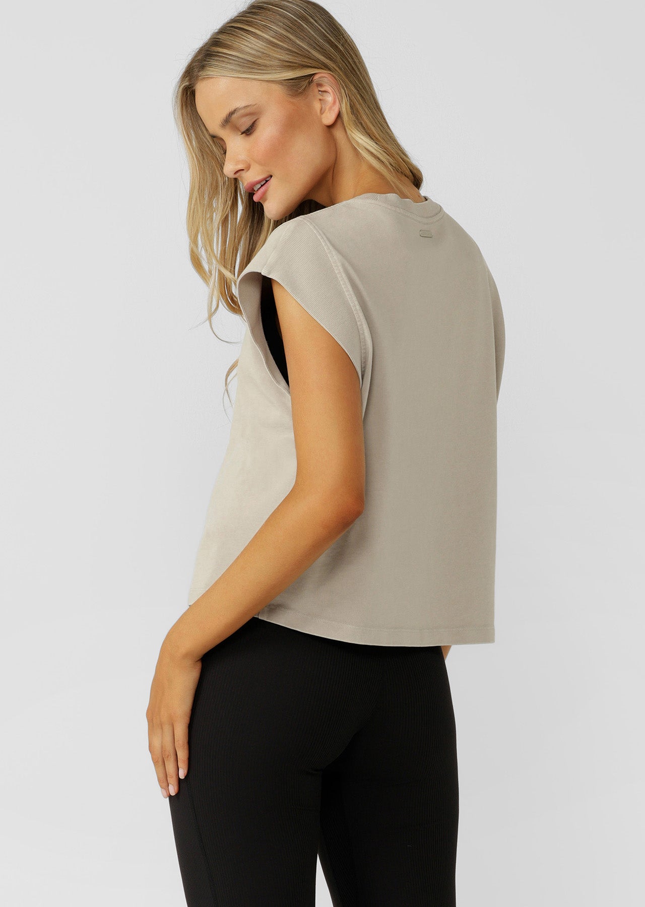 Lorna Jane Reset Washed T-Shirt - Washed Sea Salt