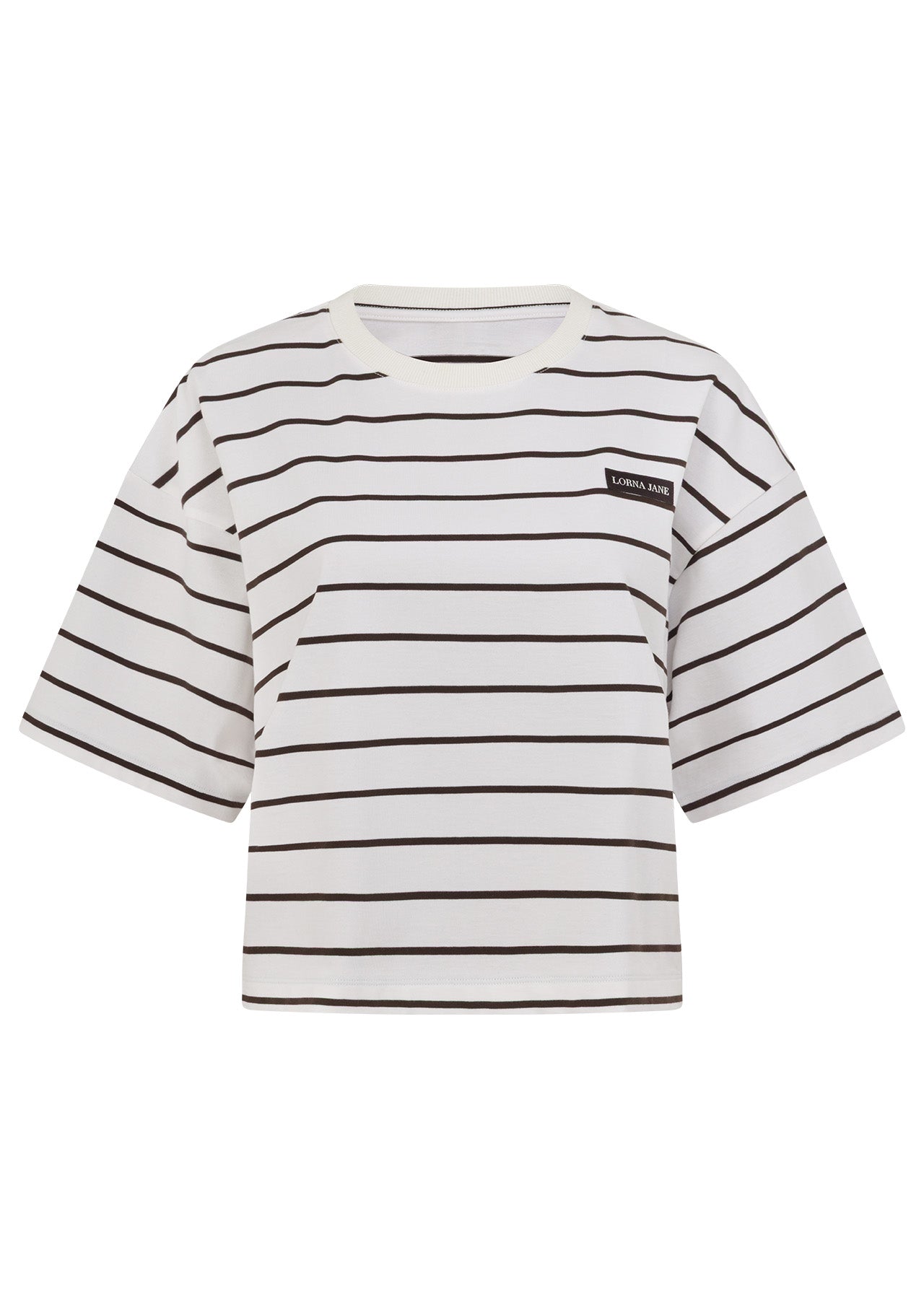 Lorna Jane Retrograde Boxy T-Shirt - Volcano Stripe