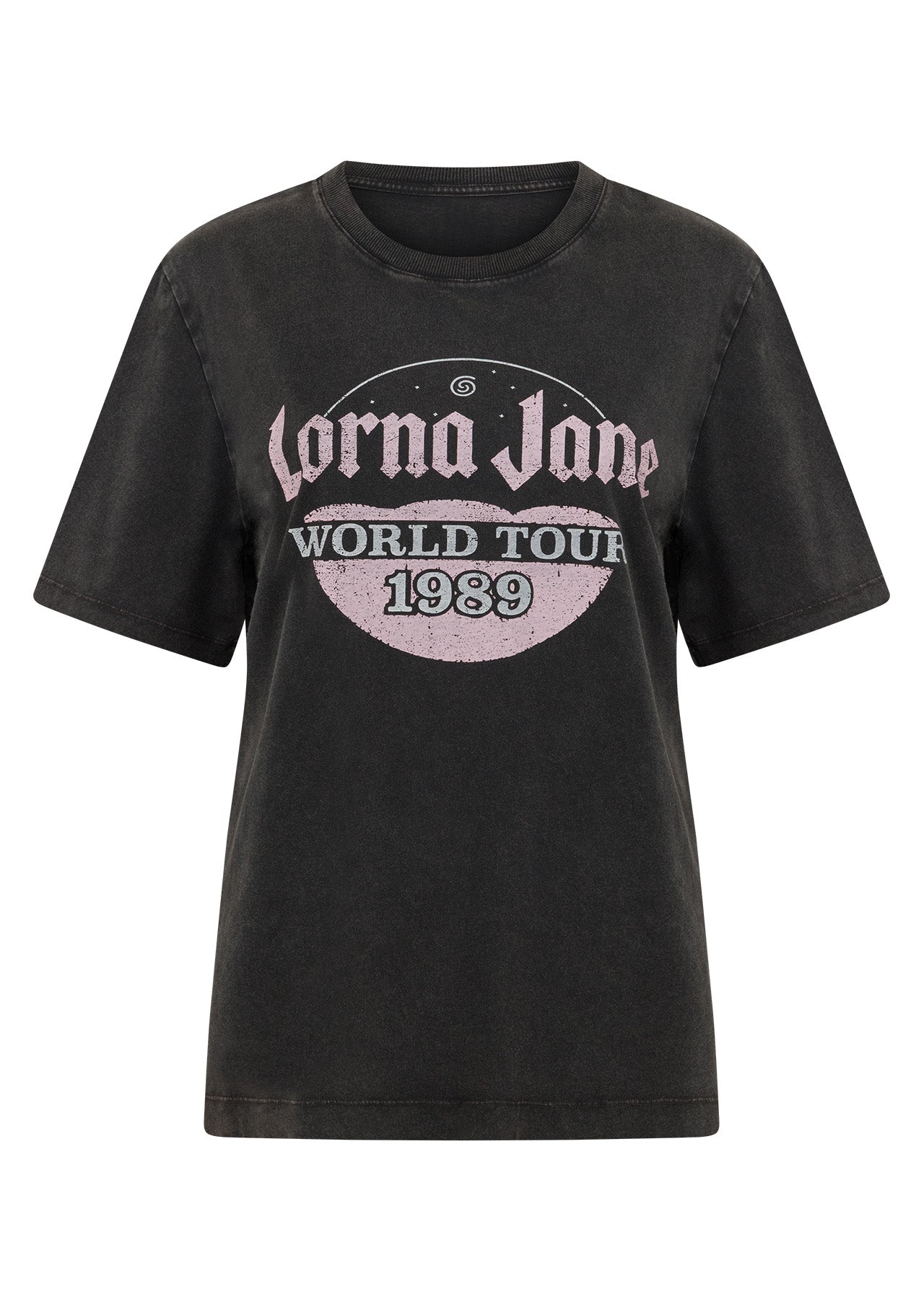 Lorna Jane On Tour Washed Relaxed T-Shirt - Washed Black