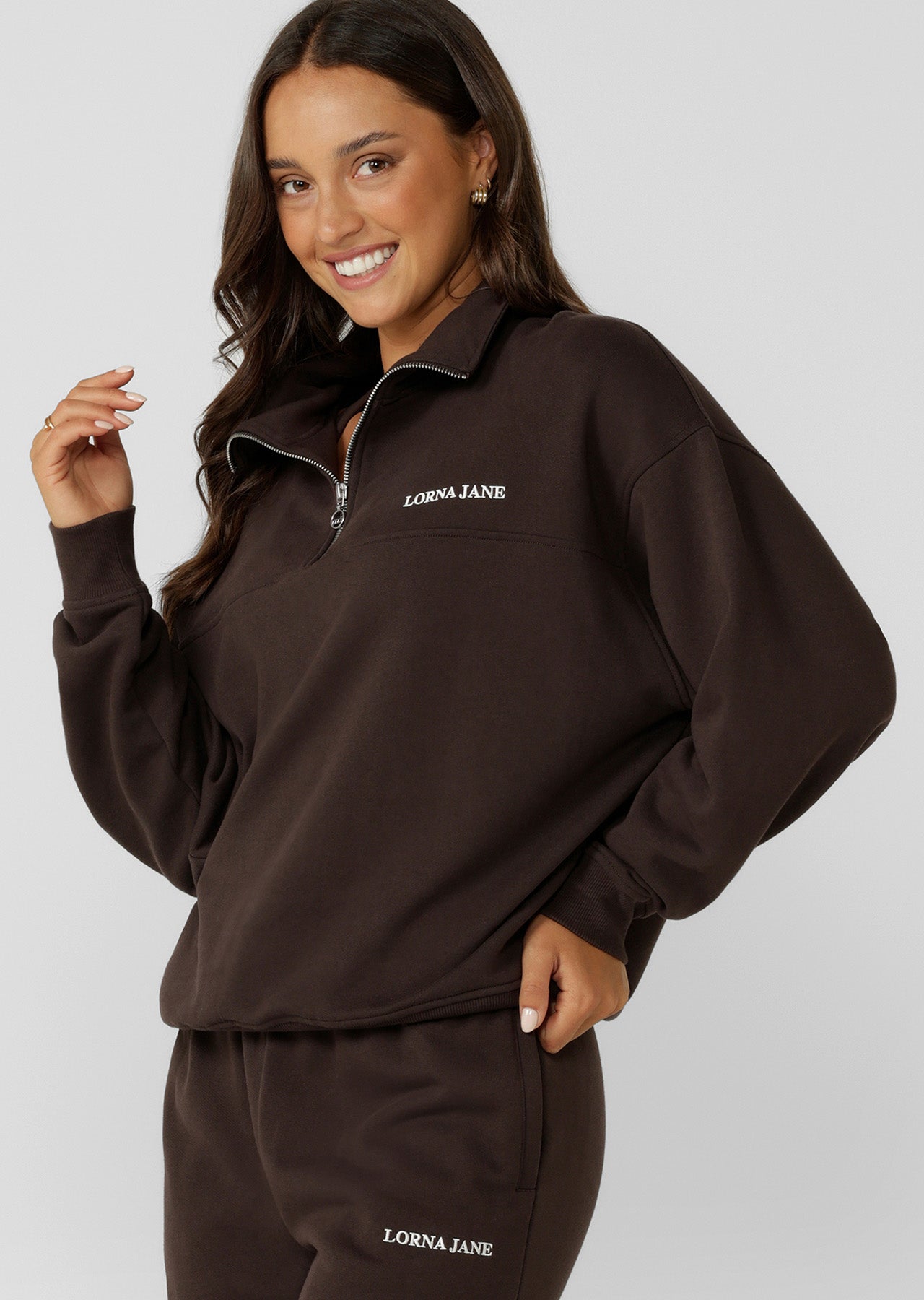 Lorna Jane Streamline Quarter Zip Sweat - Volcano