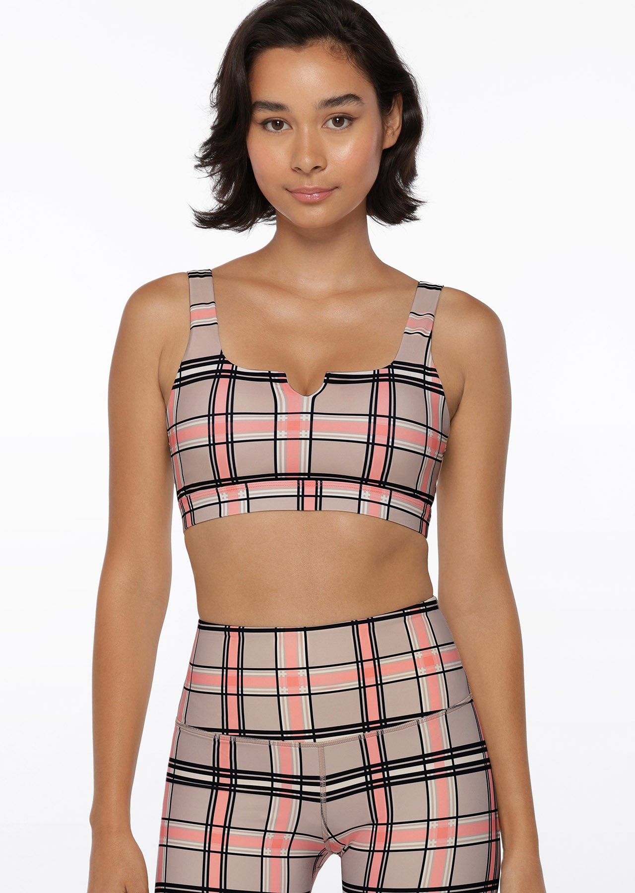 Lorna Jane Putter Plaid Sports Bra - Putter Plaid Print