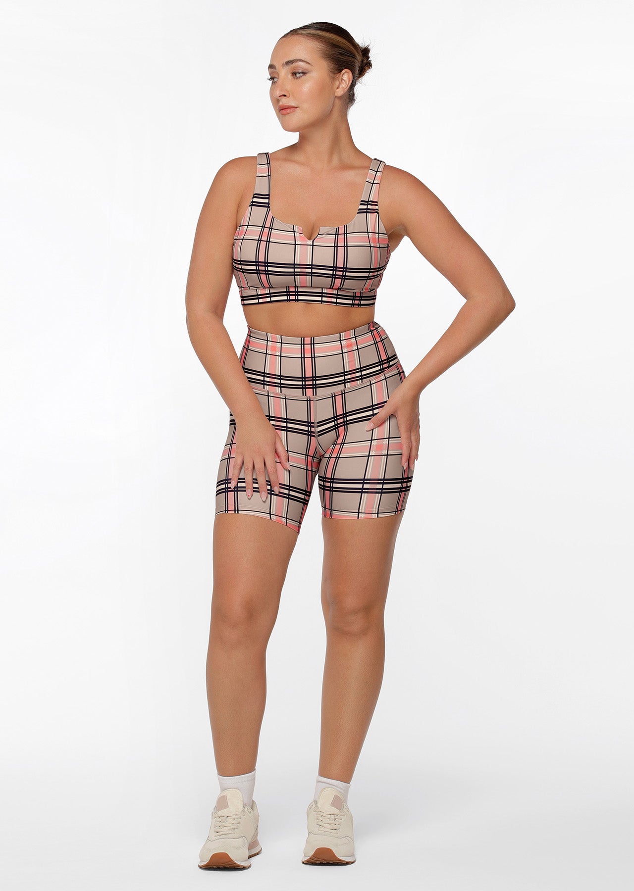 Lorna Jane Putter Plaid Sports Bra - Putter Plaid Print