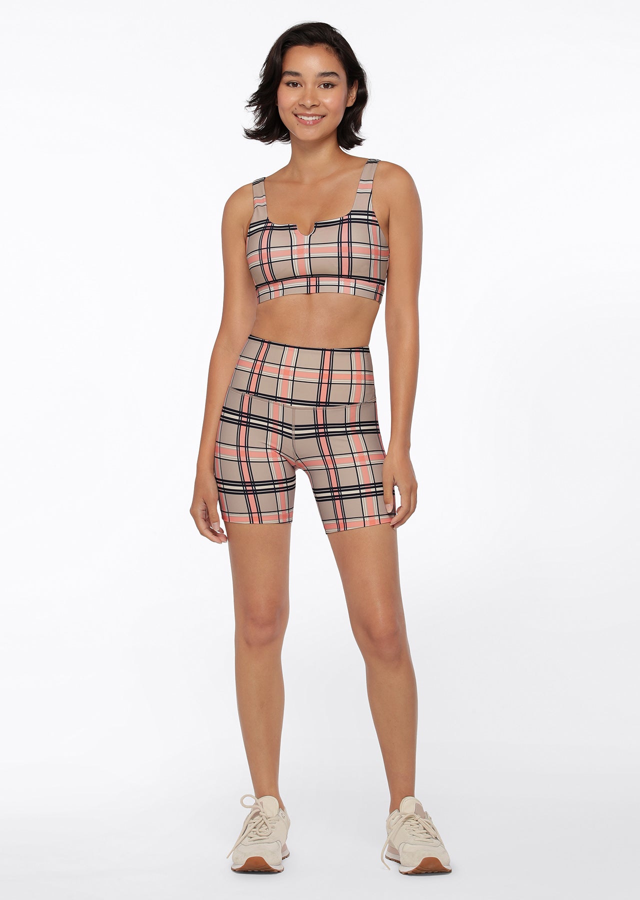 Lorna Jane Putter Plaid Sports Bra - Putter Plaid Print