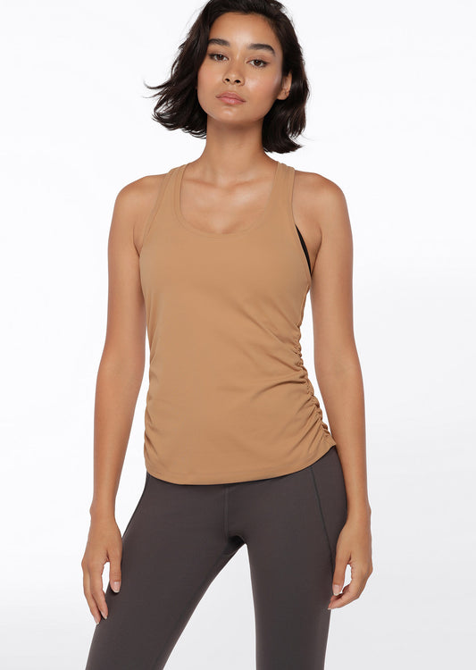 Lorna Jane Gathered Active Tank - Biscuit