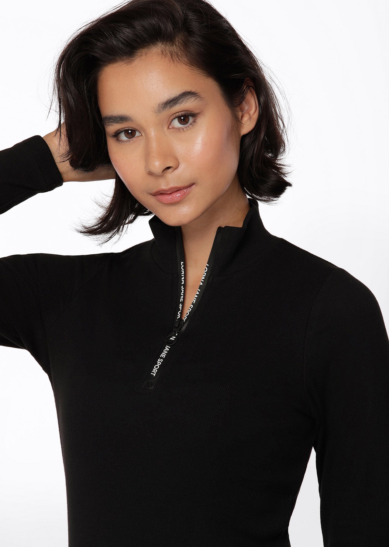 Lorna Jane Half Zip Iconic Long Sleeve Top - Black