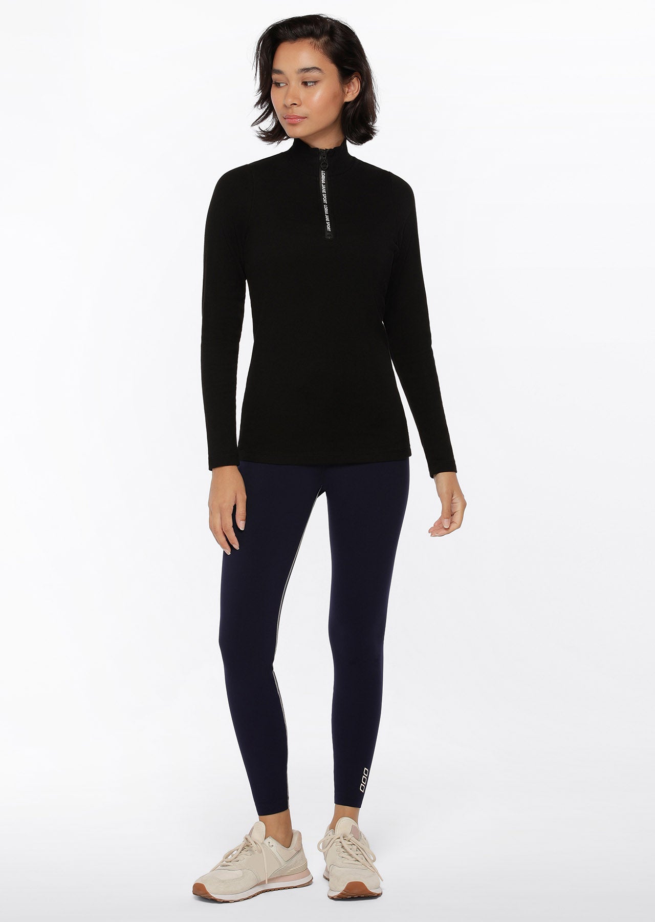 Lorna Jane Half Zip Iconic Long Sleeve Top - Black