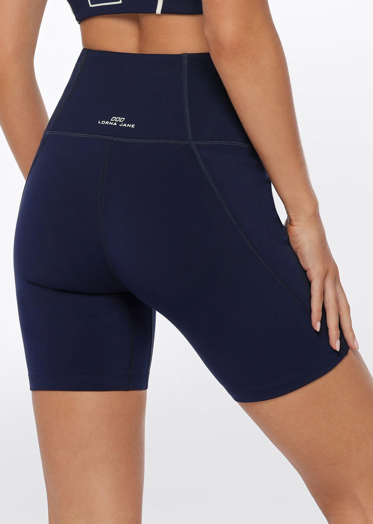 Lorna Jane Hi-Fold No Ride Bike Shorts - French Navy