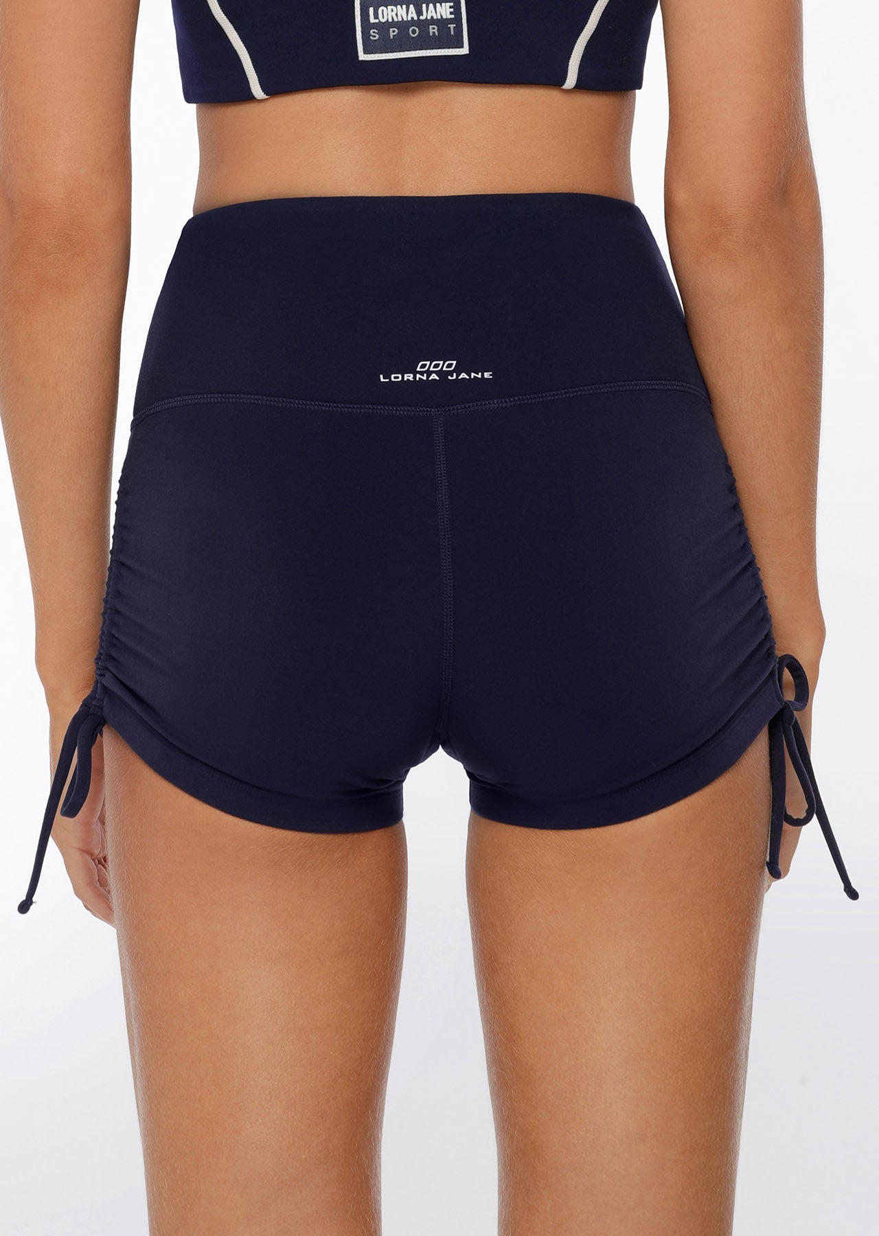 Lorna Jane Rouched Cheeky Bike Shorts - French Navy