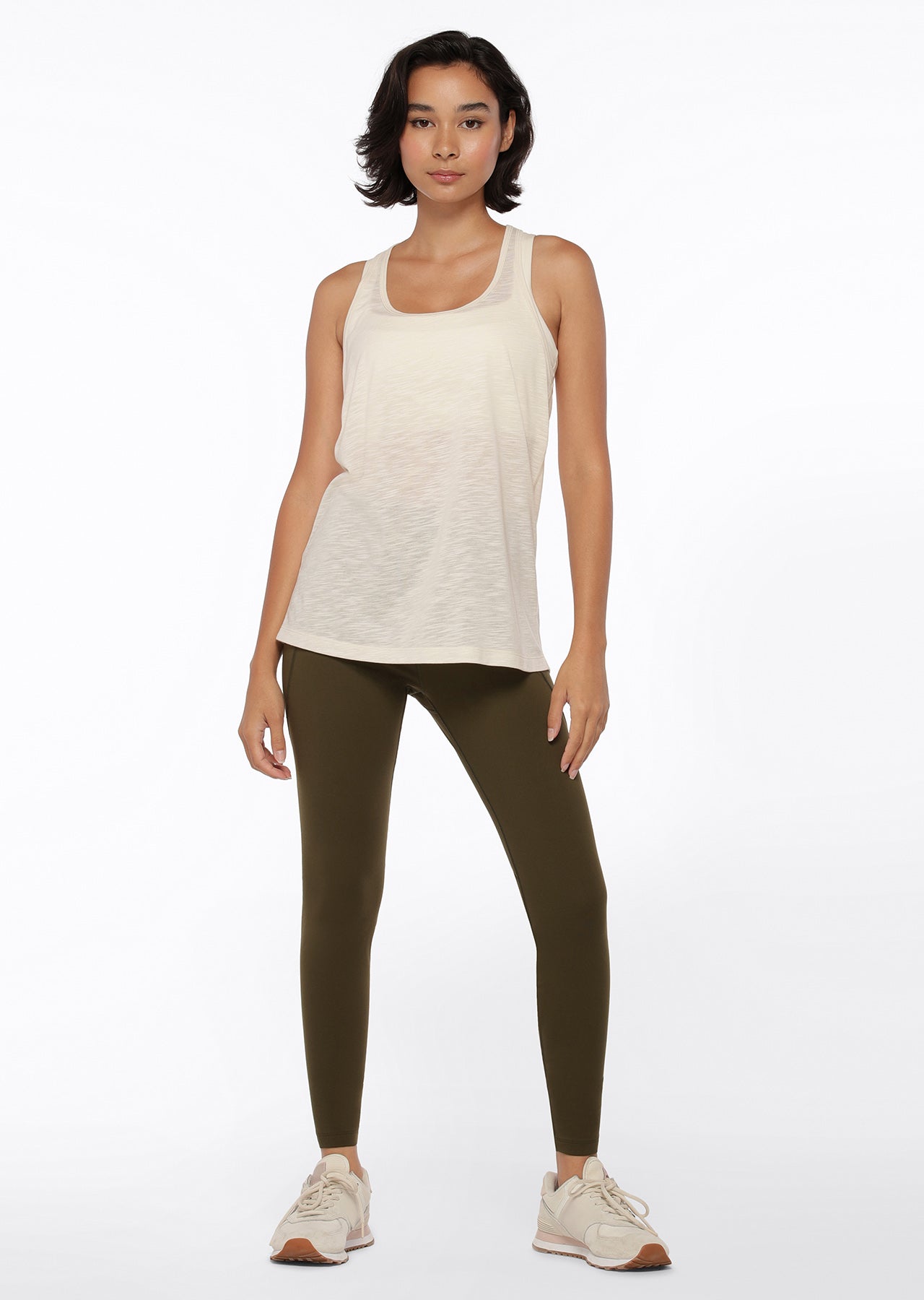 Lorna Jane Slouchy Gym Tank - Cream