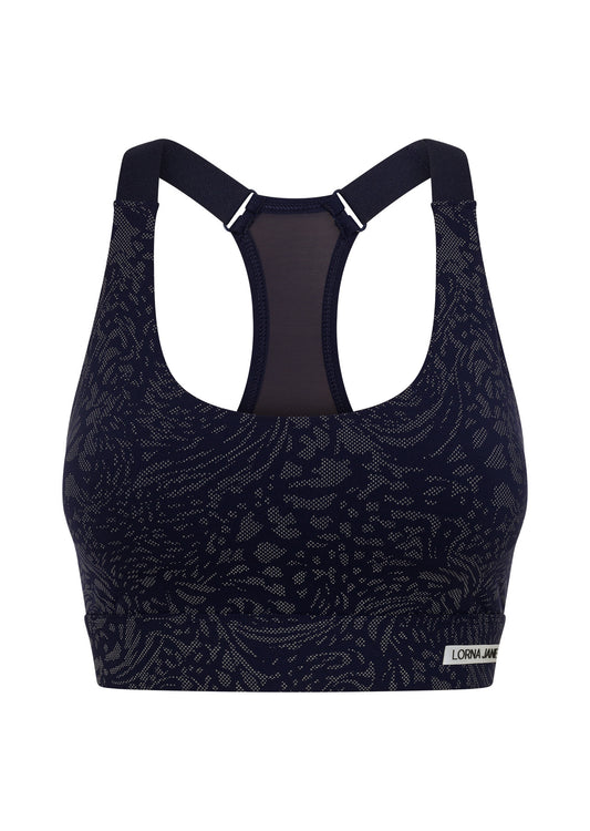 Lorna Jane V-Max Reflective Sports Bra - Reflective French Navy