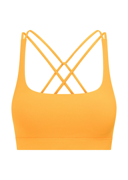 Lorna Jane Flex Rib Sports Bra - Mango Sorbet