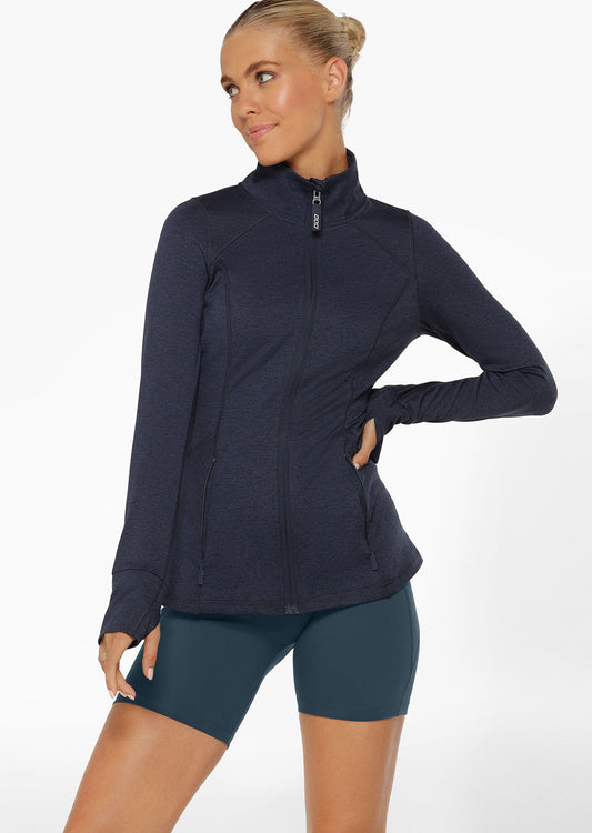 Lorna Jane Active Zip Thru Jacket - French Navy Marl