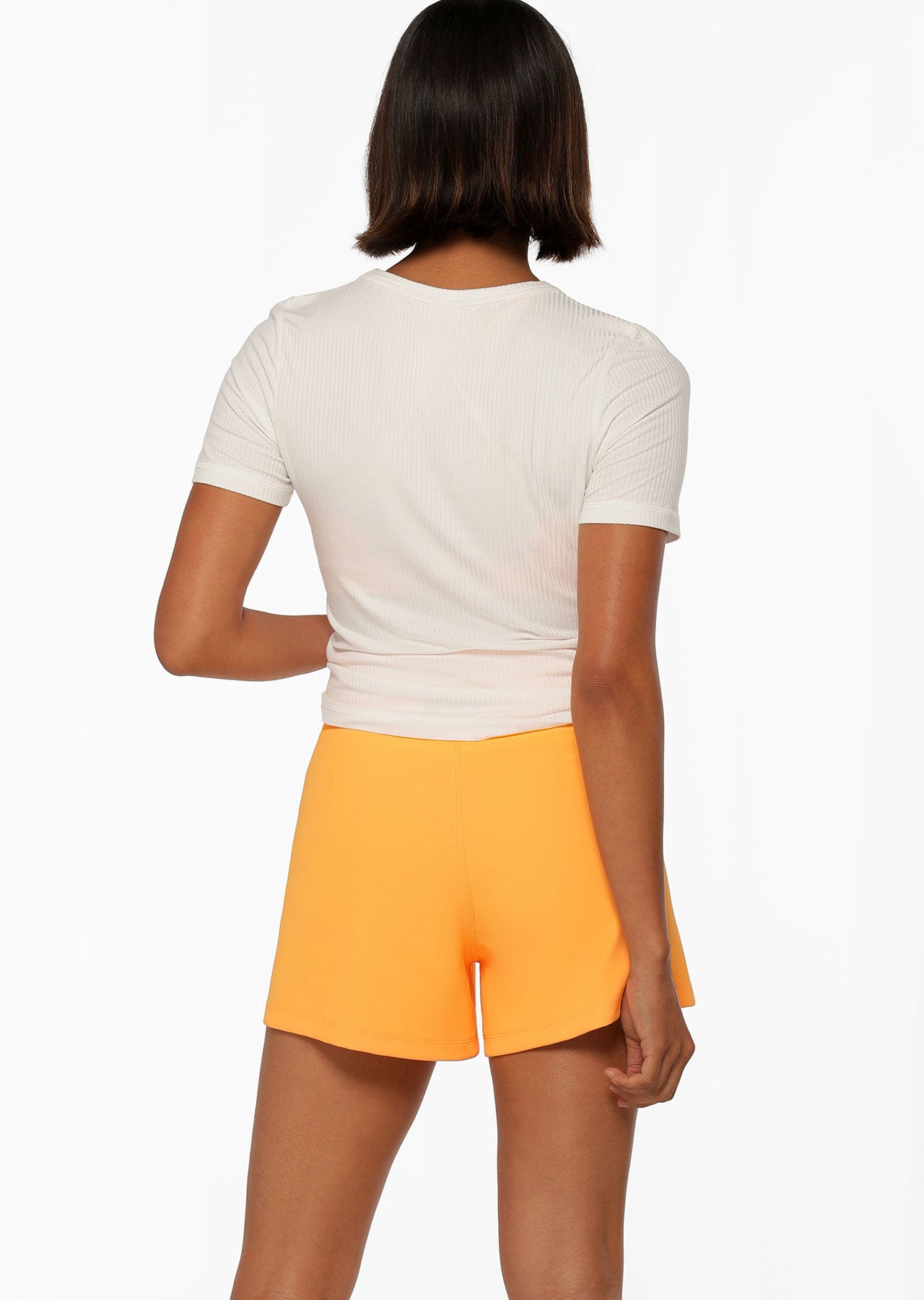 Lorna Jane Defining Moment Rib Short Sleeve Top - Porcelain