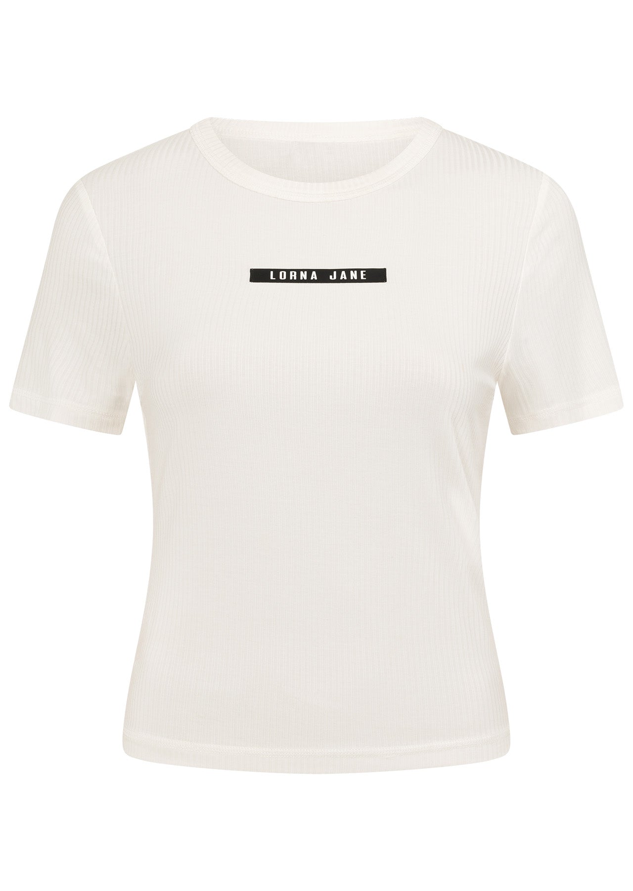 Lorna Jane Defining Moment Rib Short Sleeve Top - Porcelain
