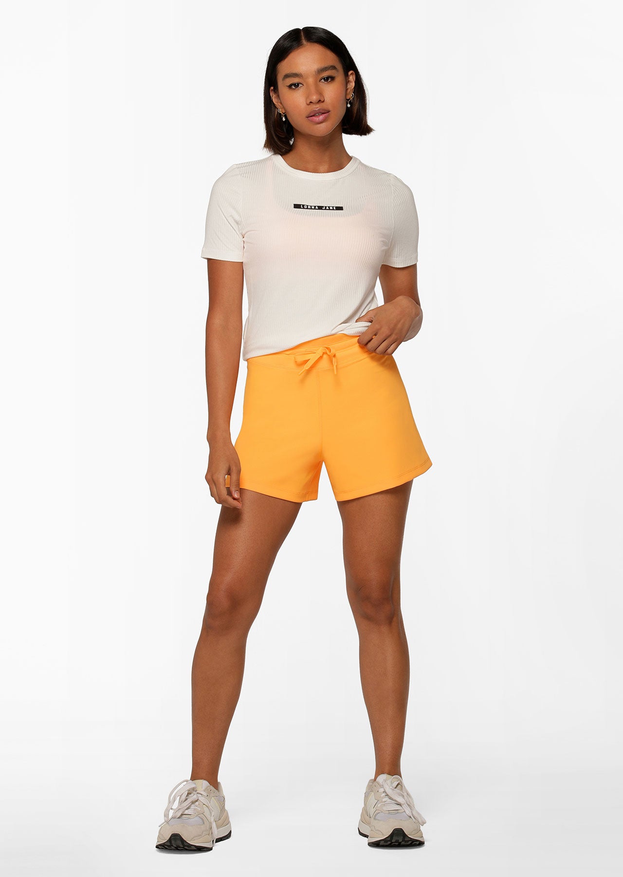 Lorna Jane Flex Active Rib Kick Shorts - Mango Sorbet