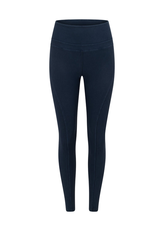 Lorna Jane Stride Washed Rib Ankle Biter Leggings - Washed Pale Indigo