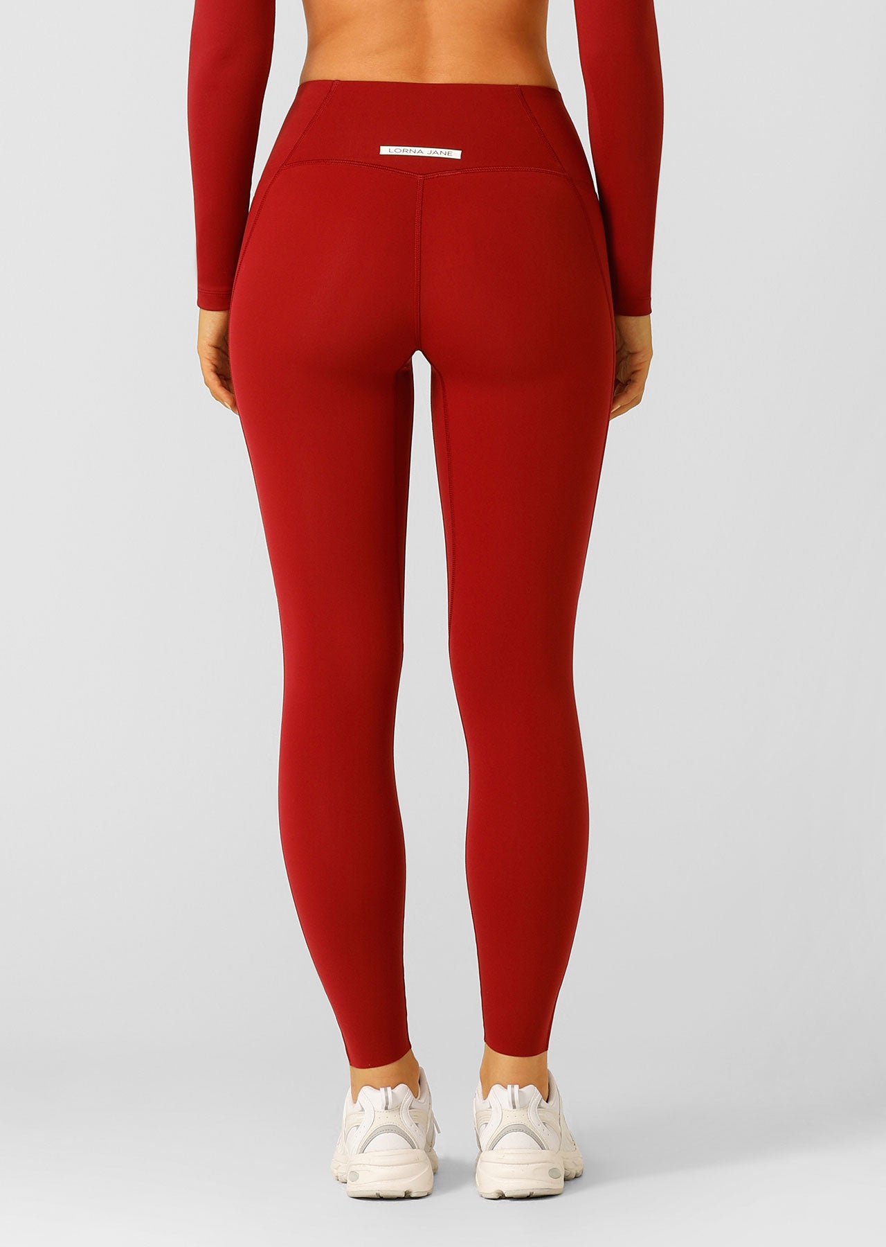 Lorna Jane Sculpt And Support No Ride Ankle Biter Leggings - Cherry