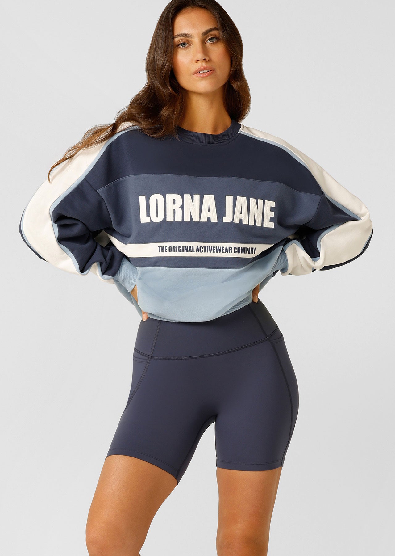 Lorna Jane Serenade Oversized Sweat - Ash Blue Multi