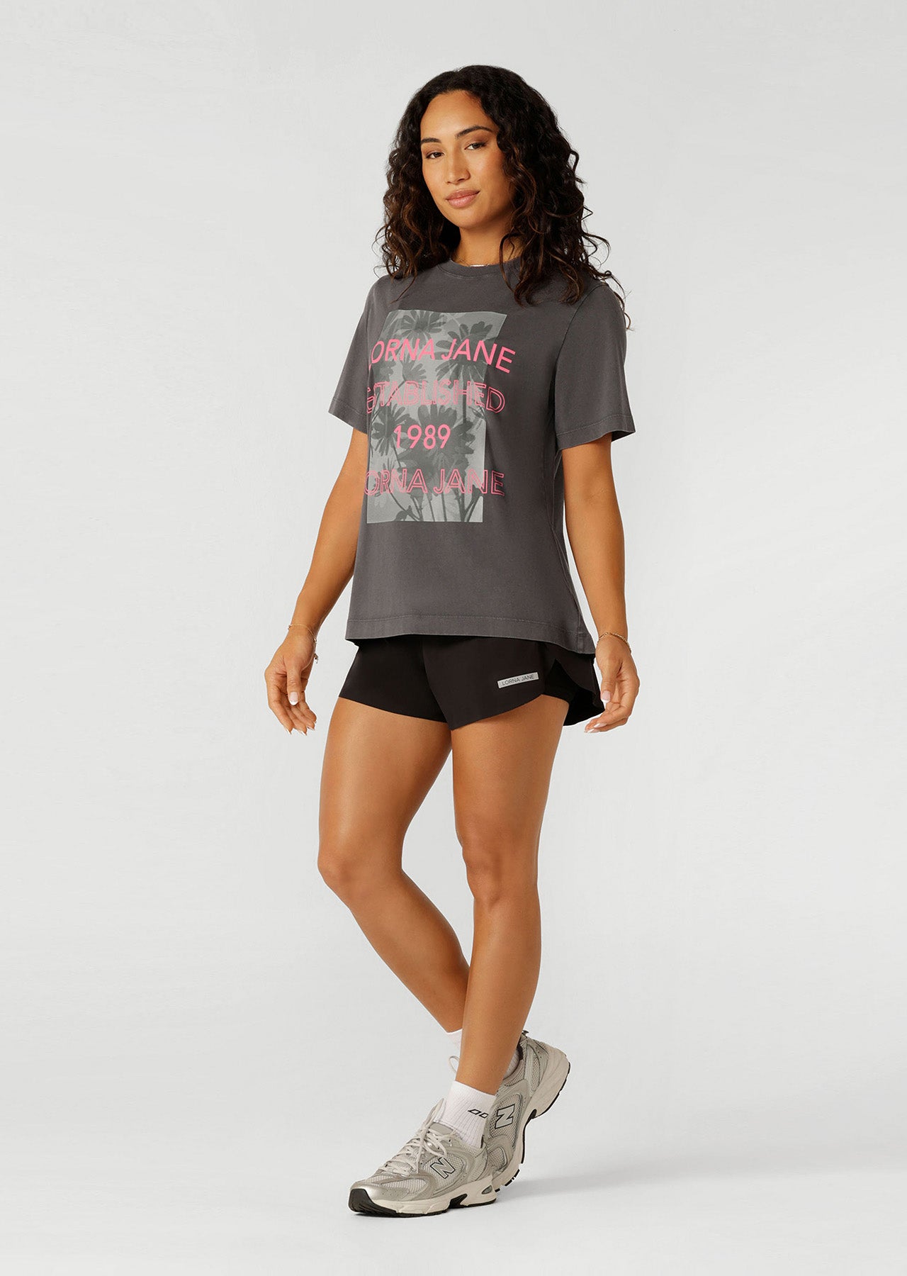 Lorna Jane Recharge Washed Relaxed T-shirt - Washed Titanium