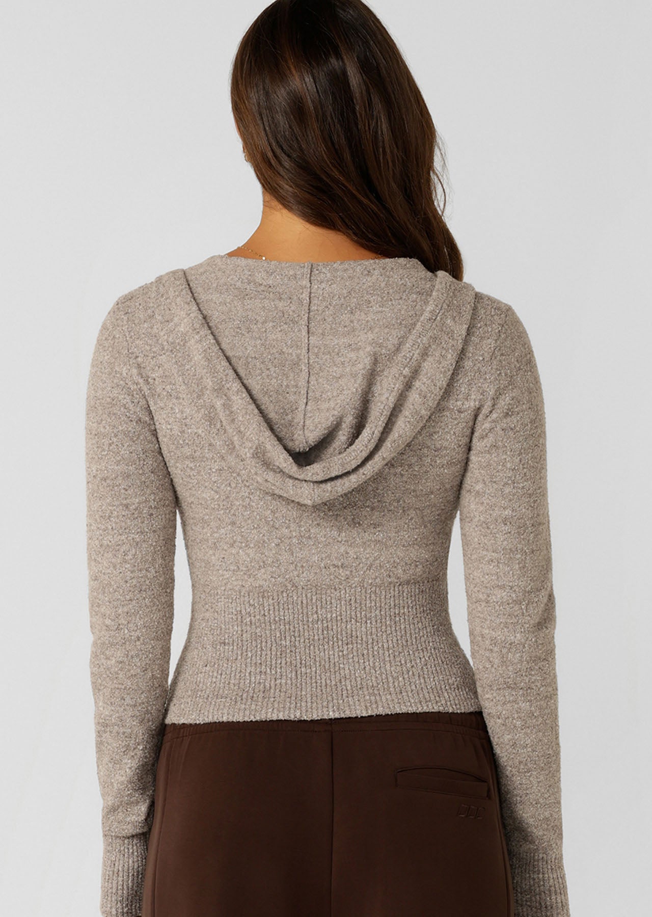 Lorna Jane Luxe Lounge Knit Hoodie - Bone Marl