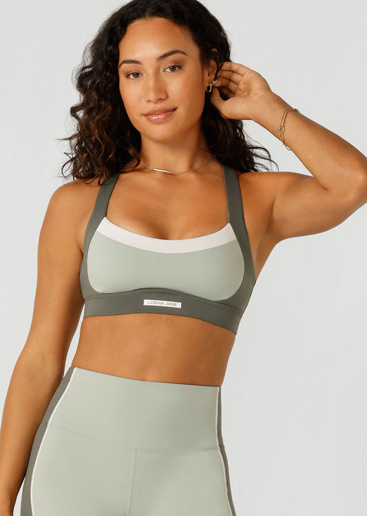 Lorna Jane Go The Distance Sports Bra - Agave Green