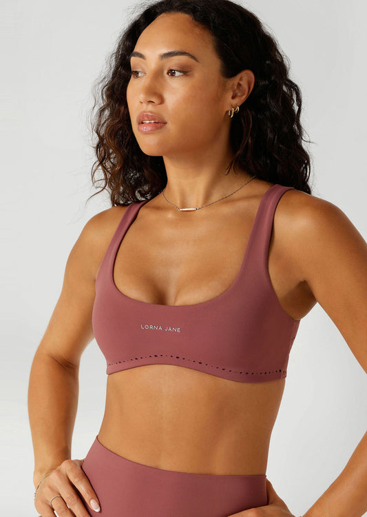 Lorna Jane Reform Soft Laser Cut Sports Bra - Renaissance Rose
