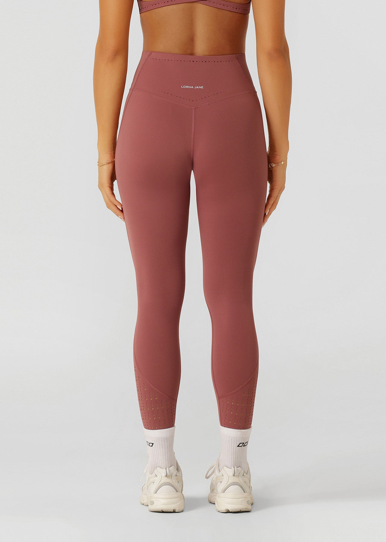 Lorna Jane Reform Soft Laser Cut Full Length Leggings - Renaissance Rose