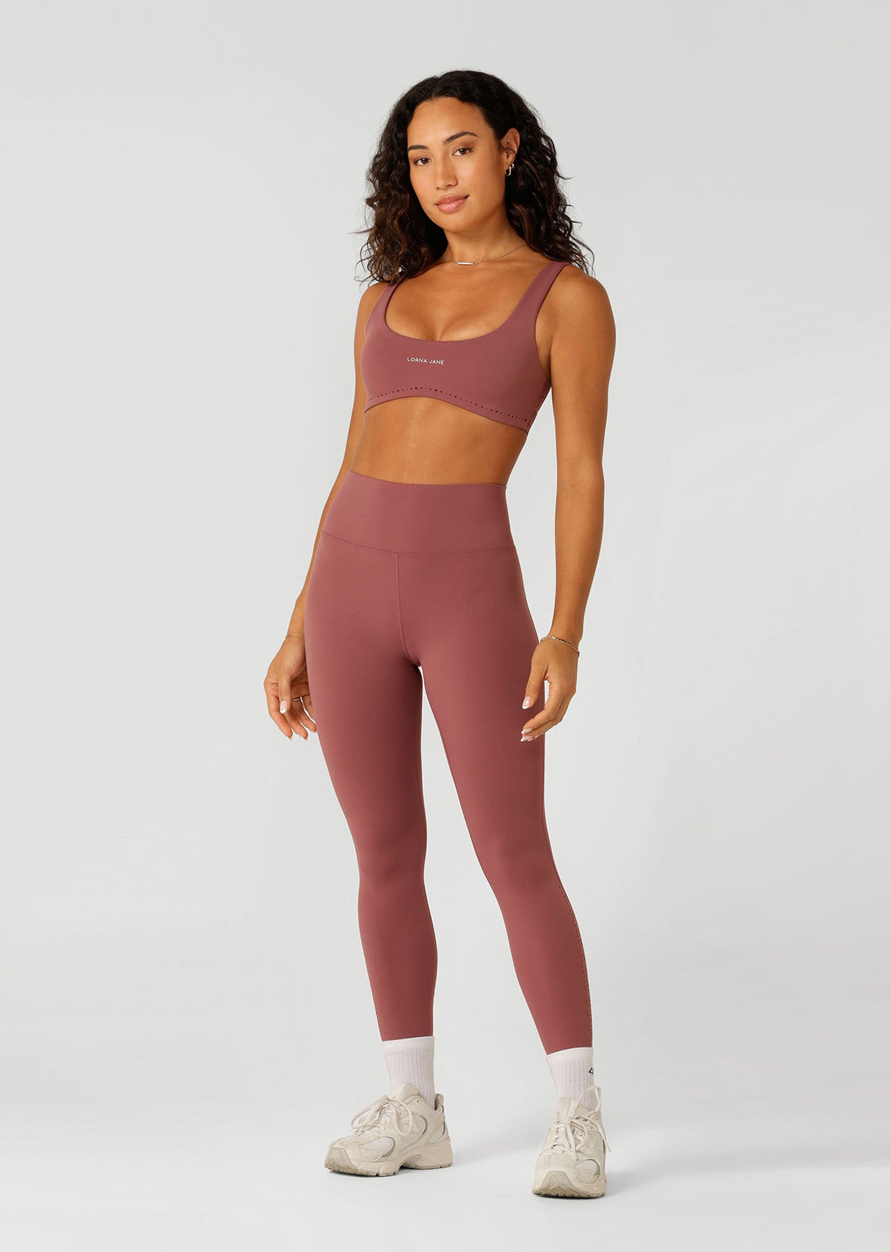Lorna Jane Reform Soft Laser Cut Full Length Leggings - Renaissance Rose