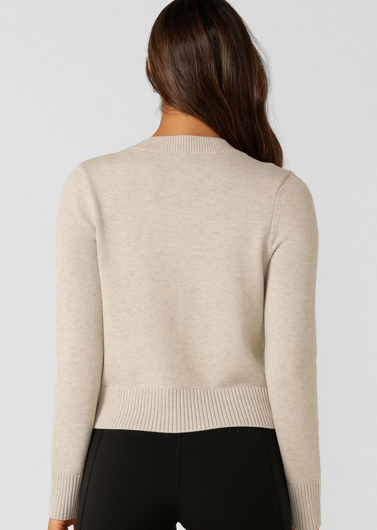 Lorna Jane Classic Knit Cardigan - Chalk Marl