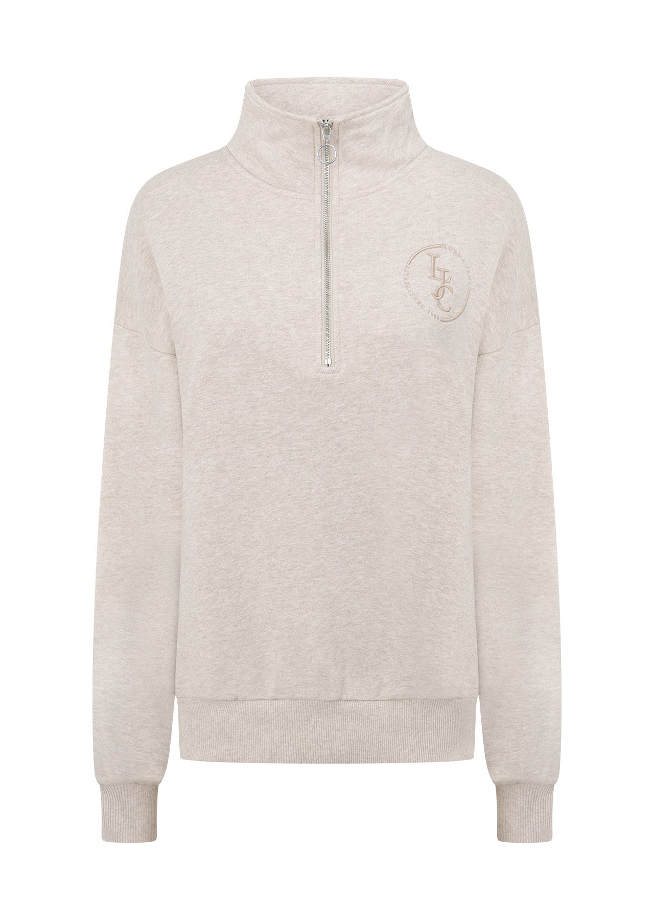 Lorna Jane LJC Heritage Quarter Zip Sweat - Oat Marl