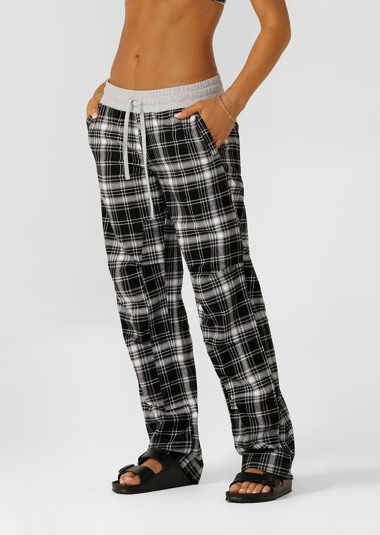 Lorna Jane Flannel Flashdance Pants - Black Check