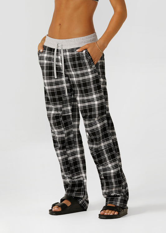 Lorna Jane Flannel Flashdance Pants - Black Check