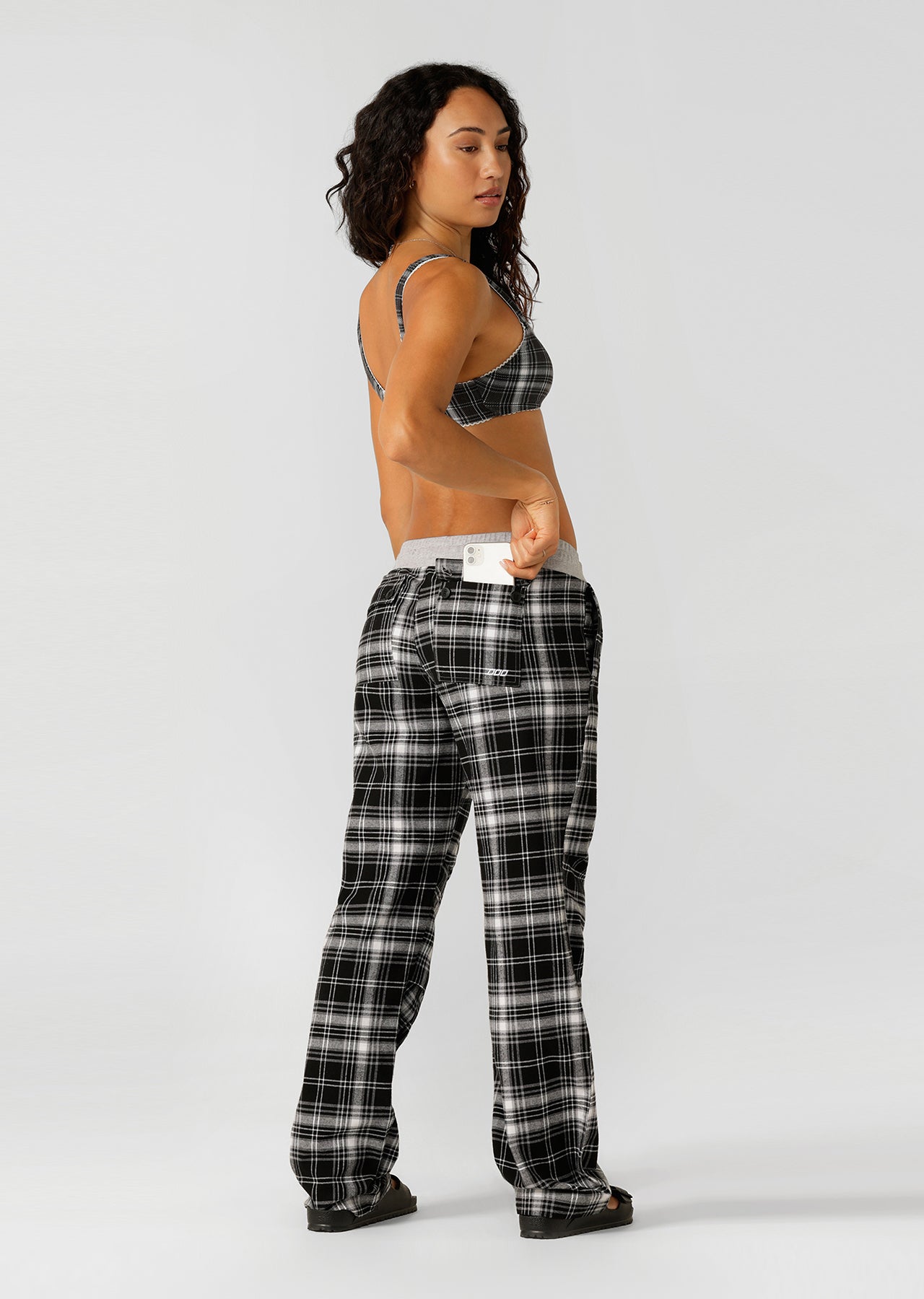 Lorna Jane Flannel Flashdance Pants - Black Check
