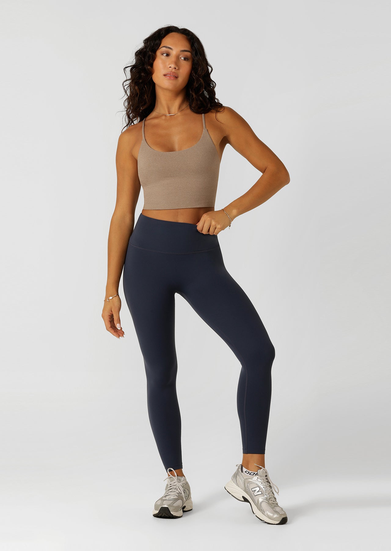 Lorna Jane Campus Classic Cropped Bra Tank Combo - Bone Marl